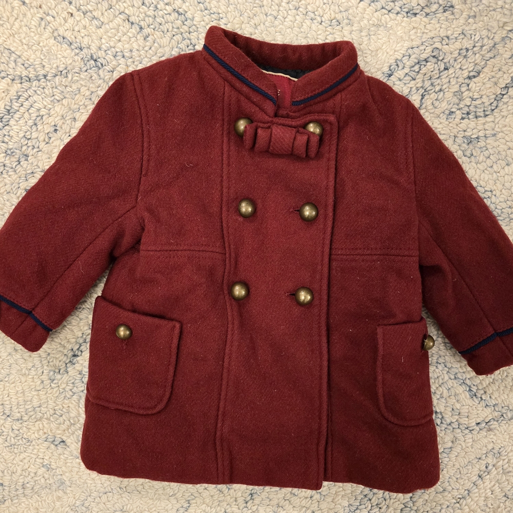Red Double-Breasted Peacoat